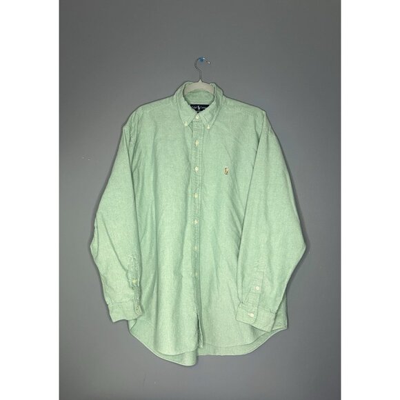 Ralph Lauren Blake Shirt Green Mens XL Button Down Brown Pony Classic Preppy - Picture 1 of 14
